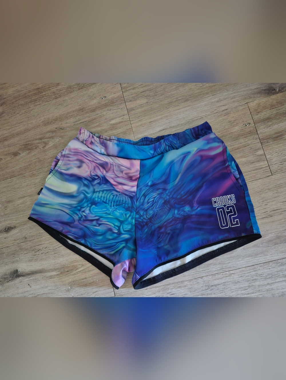 Crooks & Castles Tie-Dye Athletic Shorts - Blue & Purple